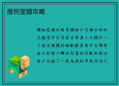 搜狗宠婚攻略